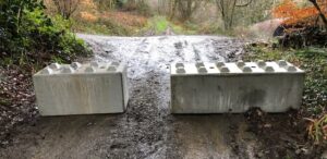 Concrete Blocks installed to prevent barriers